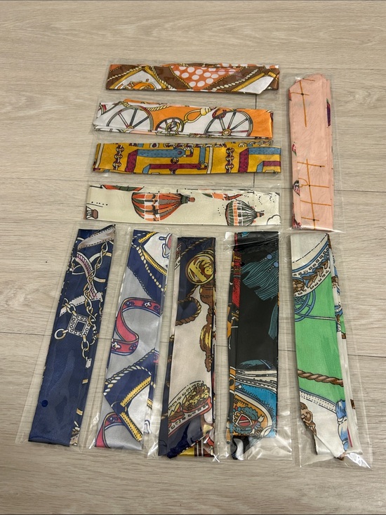 Handepo Accessories - Twilly Satin Scarf Set of 10 #11—Various Patterns and Colors
